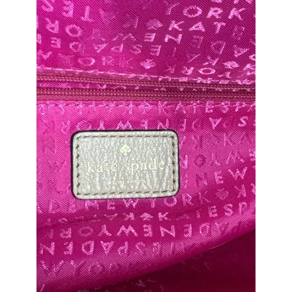 Kate Spade New York Large Leather Shoulder Bag, Light Tan or Beige